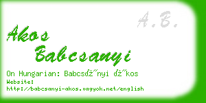akos babcsanyi business card
